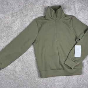 Athleta Allure 1/4 Zip Olive Green Sweatshirt Women’s Size XS NWT‎
